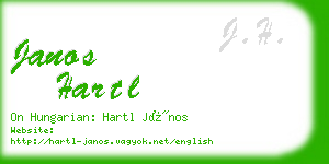 janos hartl business card